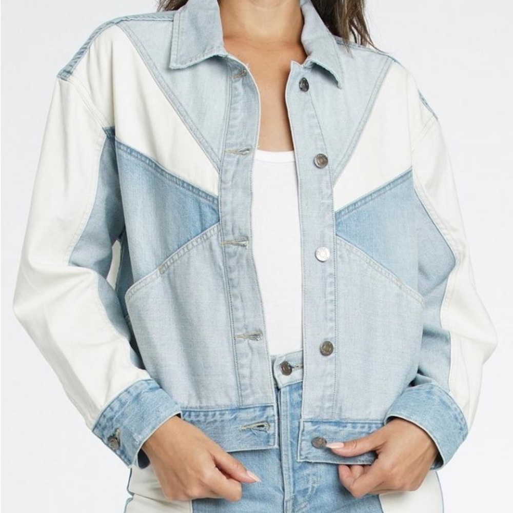 Pistola color blocked denim jacket